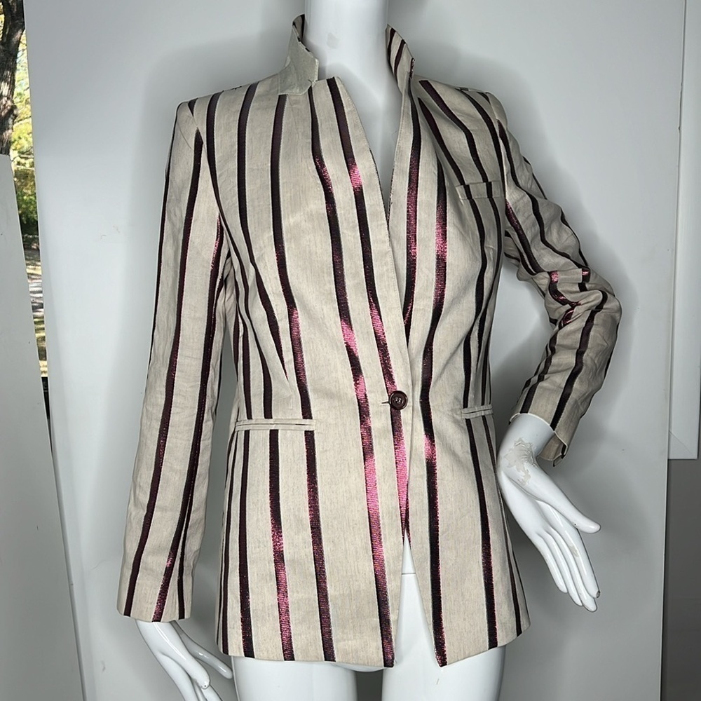 Day Birger Et Mikkelsen Sz 36 / Us 4 Linen Cotton Fitted Blazer New With Tags